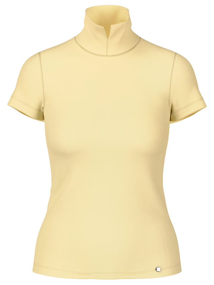 Marc Cain T-Shirt Korte Mouw – Geel-95% katoen, 5% elastaan-DAMES TOPS & BLOUSES-Geel