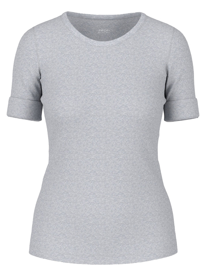 Marc Cain T-Shirt Korte Mouw – Grijs-94% katoen,, 6% elastaan-DAMES TOPS & BLOUSES-Grijs