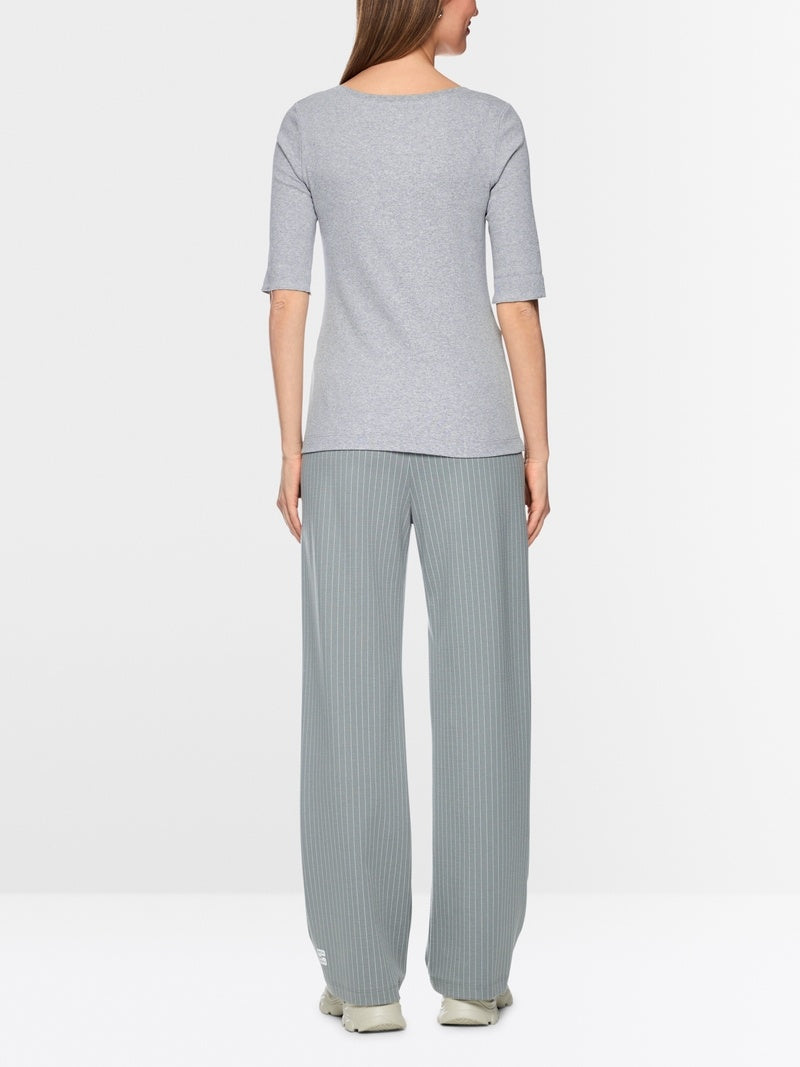 Marc Cain T-Shirt Korte Mouw – Grijs-94% katoen,, 6% elastaan-DAMES TOPS & BLOUSES-Grijs