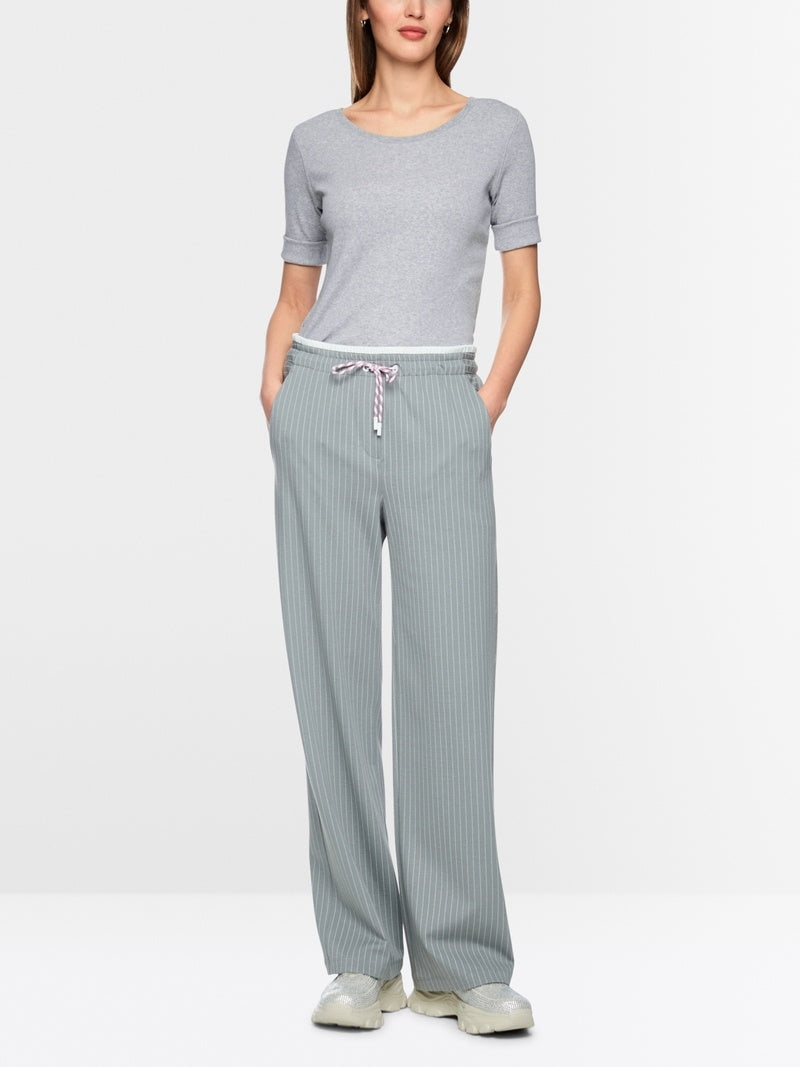 Marc Cain T-Shirt Korte Mouw – Grijs-94% katoen,, 6% elastaan-DAMES TOPS & BLOUSES-Grijs