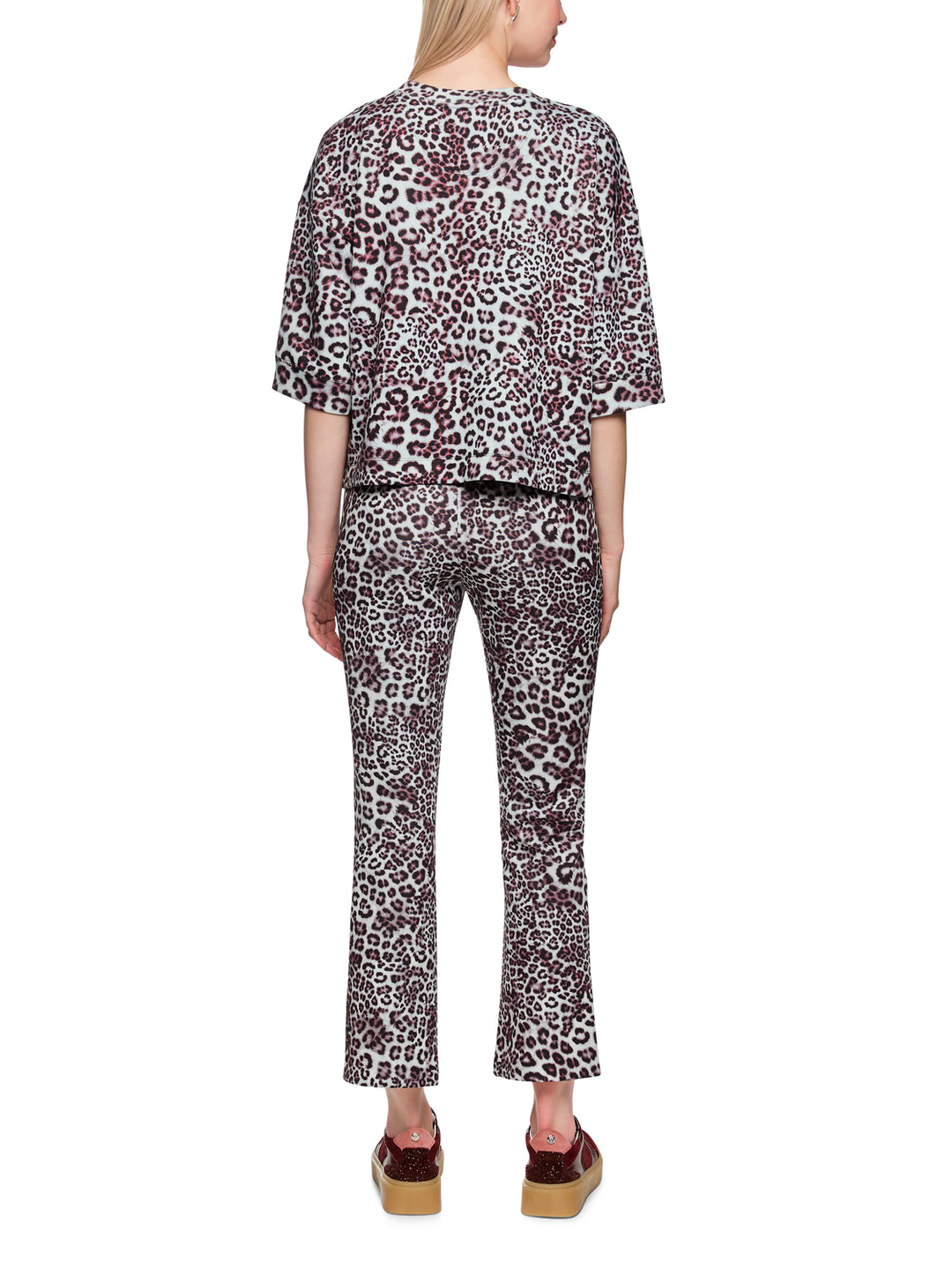 Marc Cain T‑shirt korte mouw – Rood-47% katoen, 47% modaal, 6% elastaan-DAMES TOPS & BLOUSES-Rood