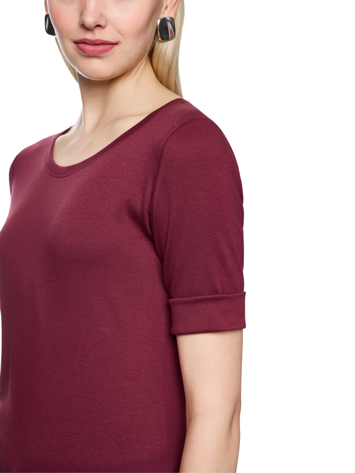 Marc Cain T‑shirt korte mouw – Rood-94% katoen,, 6% elastaan-DAMES TOPS & BLOUSES-Rood