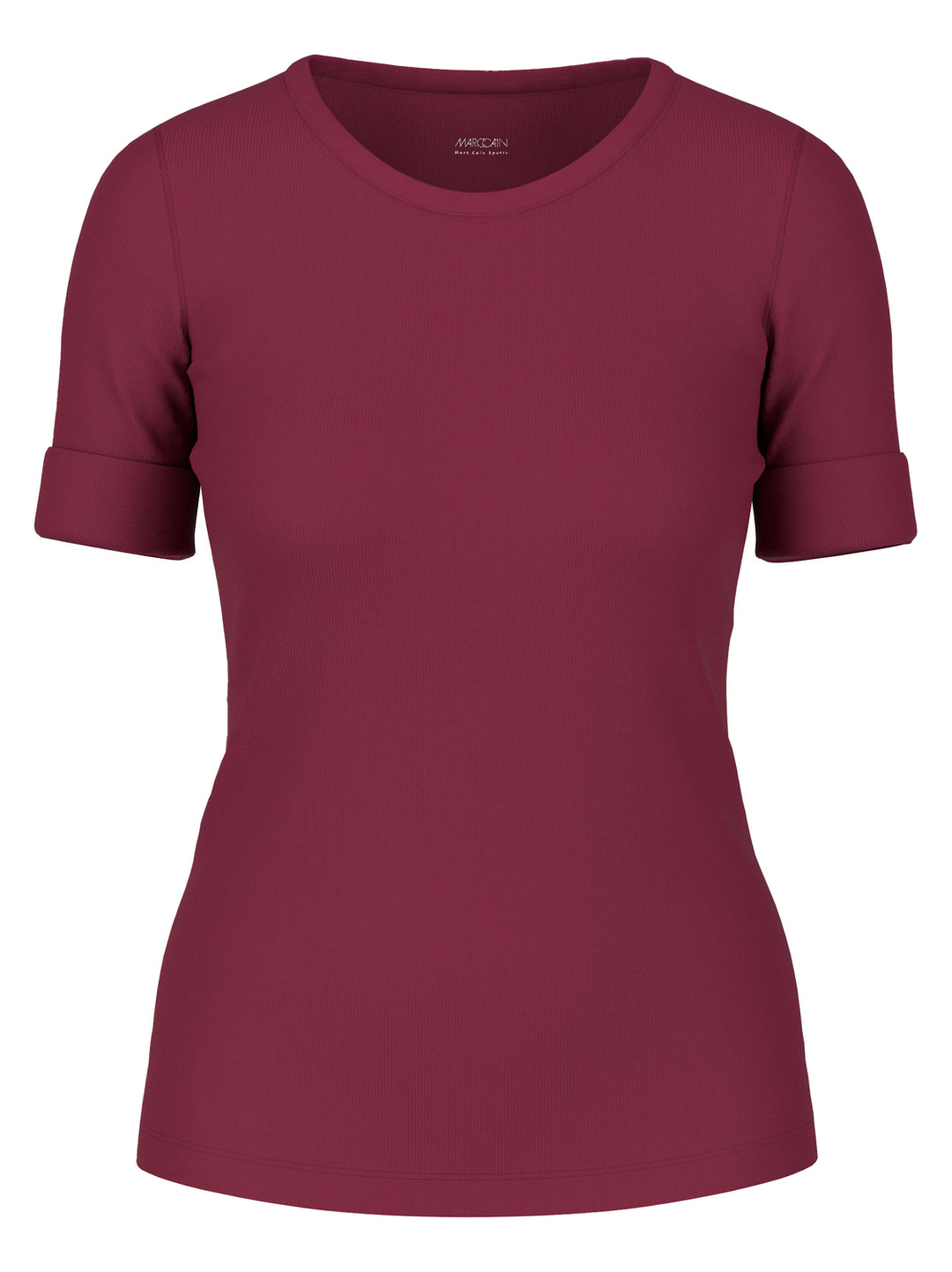 Marc Cain T‑shirt korte mouw – Rood-94% katoen,, 6% elastaan-DAMES TOPS & BLOUSES-Rood