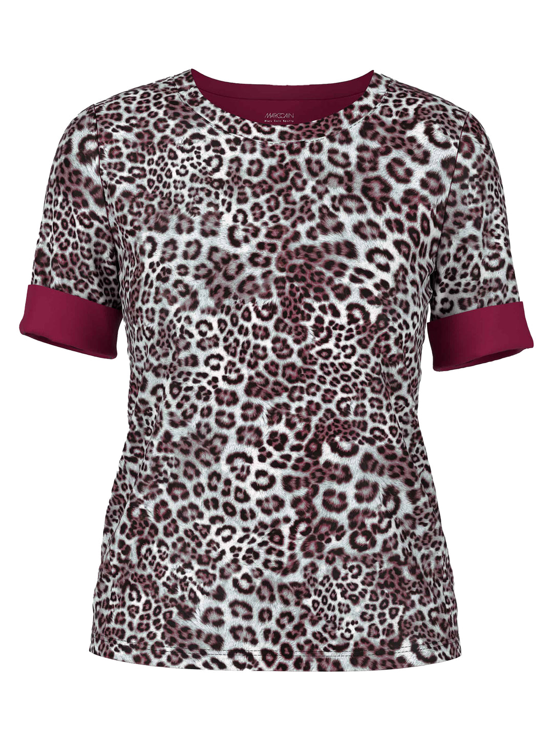 Marc Cain T‑shirt korte mouw – Rood-94% katoen, 6% elastaan-DAMES TOPS & BLOUSES-Rood