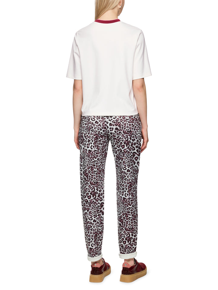 Marc Cain T‑shirt korte mouw – Wit-47% katoen, 47% modaal, 6% elastaan-DAMES TOPS & BLOUSES-Wit