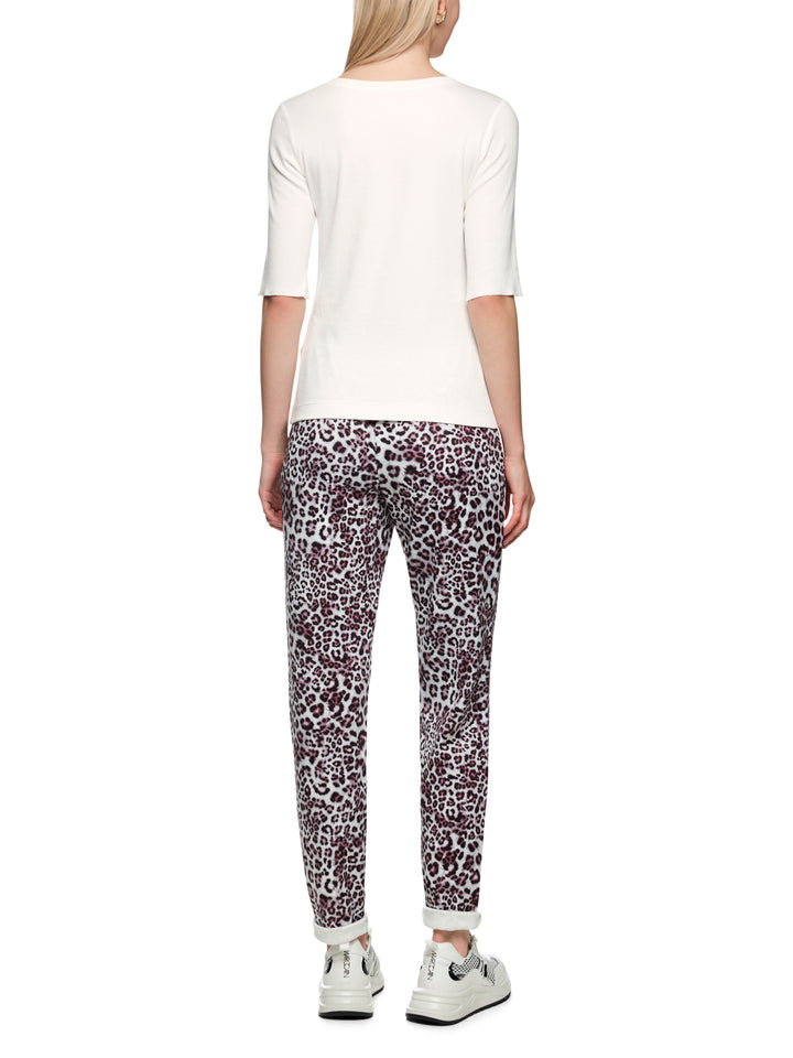 Marc Cain T‑shirt korte mouw – Wit-94% katoen,, 6% elastaan-DAMES TOPS & BLOUSES-Wit