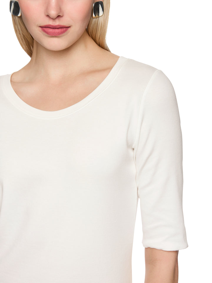 Marc Cain T‑shirt korte mouw – Wit-94% katoen,, 6% elastaan-DAMES TOPS & BLOUSES-Wit