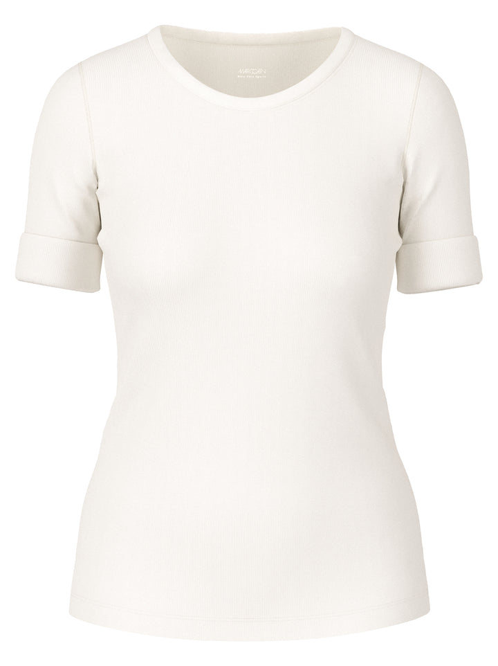 Marc Cain T‑shirt korte mouw – Wit-94% katoen,, 6% elastaan-DAMES TOPS & BLOUSES-Wit