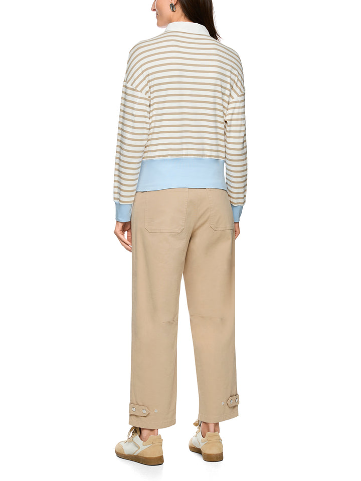 Marc Cain T‑Shirt Lange Mouw – Beige-94% katoen, 6% elastaan-DAMES TOPS & BLOUSES-Beige