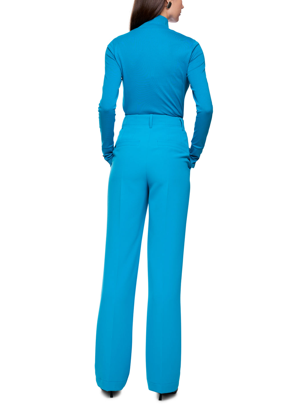 Marc Cain T-shirt Lange Mouw – Blauw-95% katoen, 5% elastaan-DAMES TOPS & BLOUSES-Blauw