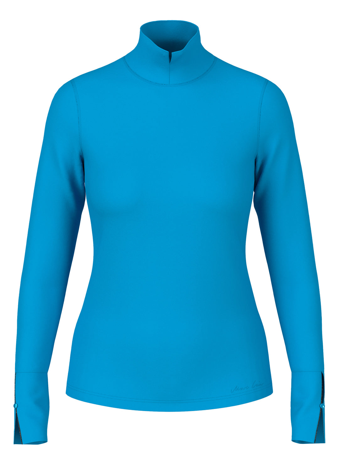 Marc Cain T-shirt Lange Mouw – Blauw-95% katoen, 5% elastaan-DAMES TOPS & BLOUSES-Blauw