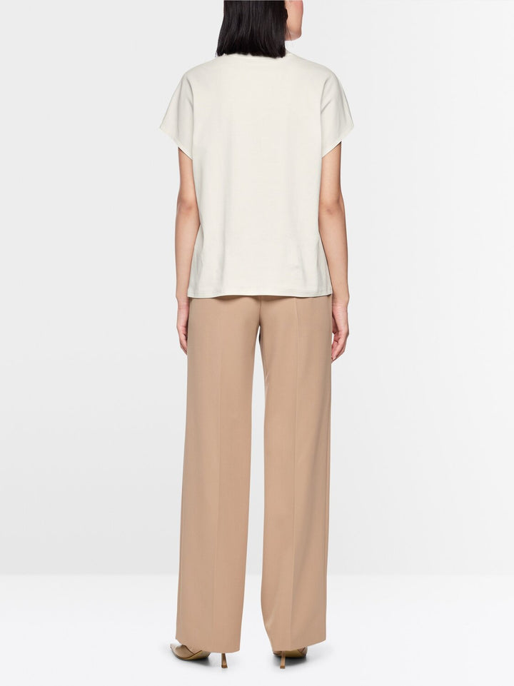 Marc Cain T-shirt met Hotfixsteentjes – Wit-95% katoen, 5% elastaan-DAMES TOPS & BLOUSES-Wit