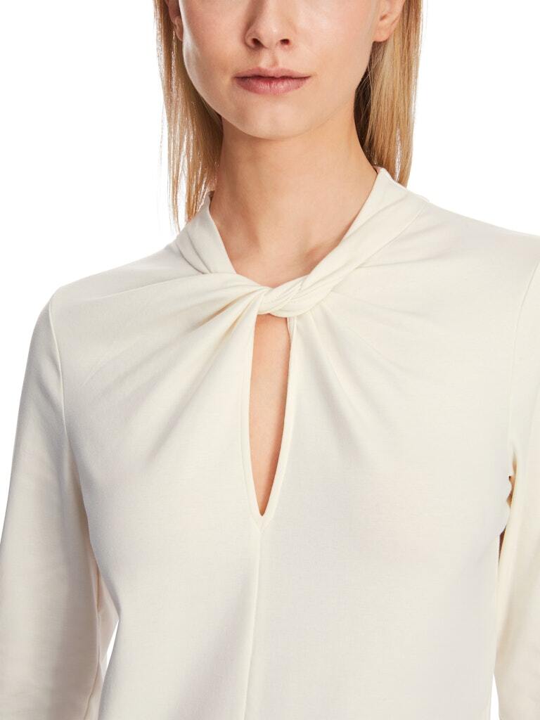 Marc Cain T-shirt met knoopeffect-92% katoen, 8% elastaan-DAMES TOPS & BLOUSES-Wit