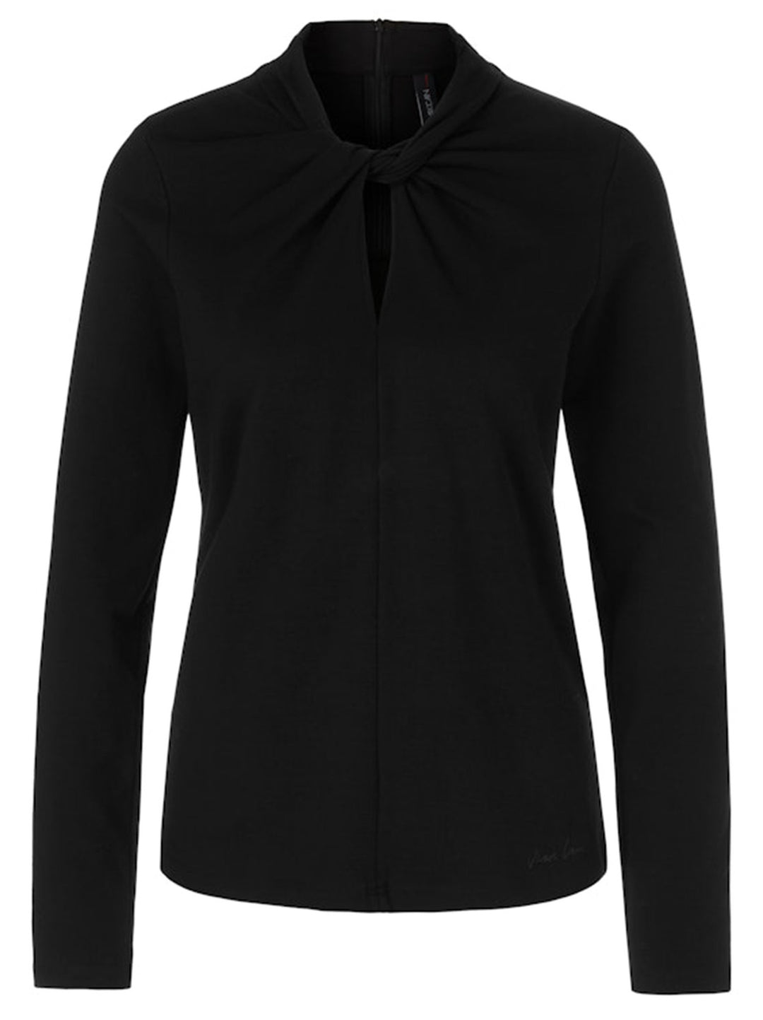 Marc Cain T-shirt met knoopeffect-alg.: 92% katoen, 8% elastaan-DAMES TOPS & BLOUSES-Zwart