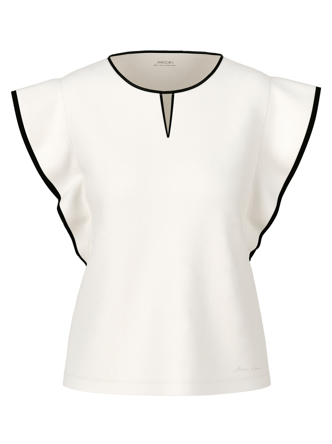 Marc Cain t-shirt met korte volantmouwen-alg.: 95% katoen, 5% elastaan-DAMES TOPS & BLOUSES-Room