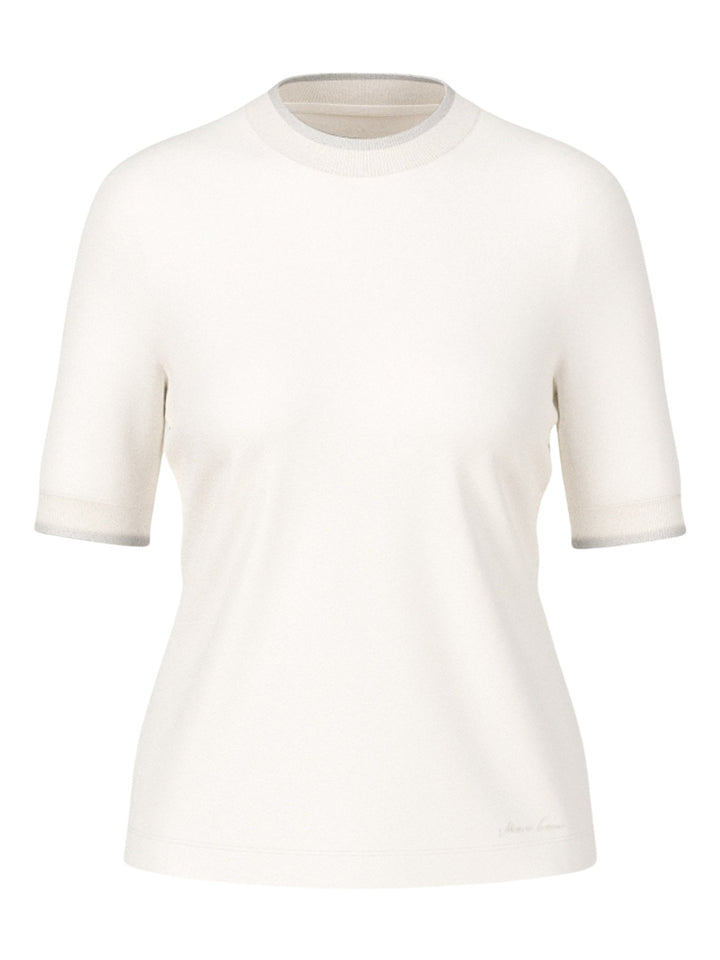 Marc Cain T shirt met Lurexdetails – Off White-95% katoen, 5% elasthaan-DAMES TOPS & BLOUSES-Room