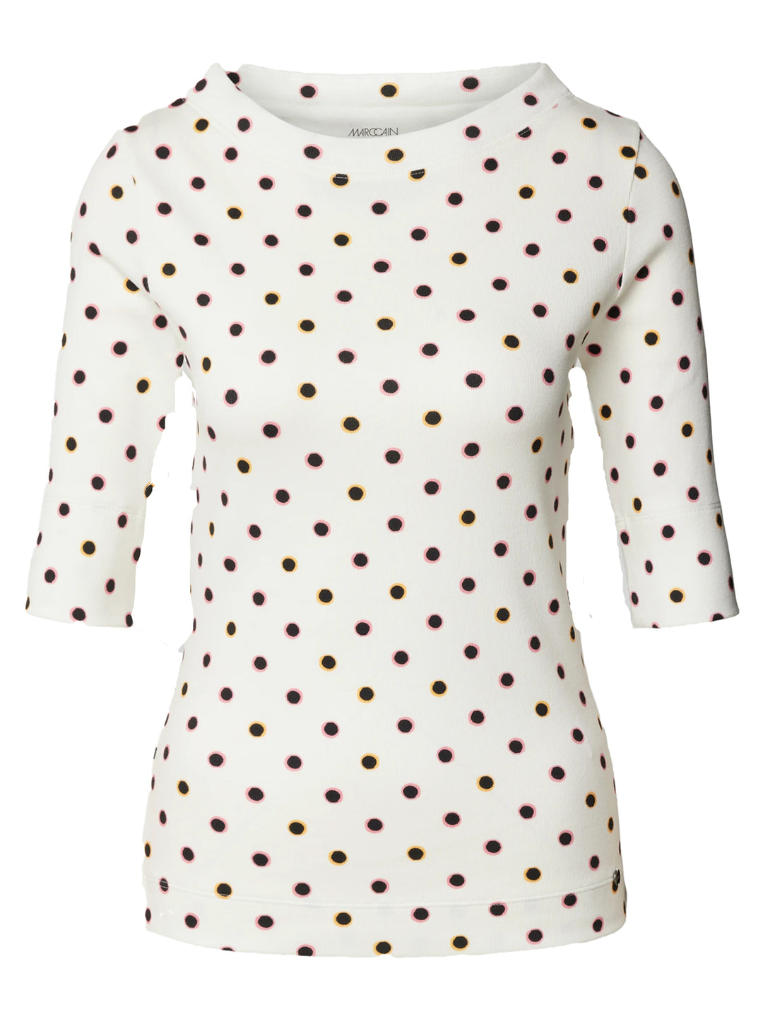 Marc Cain T-shirt met puntjes in boothals-94% Katoen, 6% Elastaan-DAMES TOPS & BLOUSES-Room