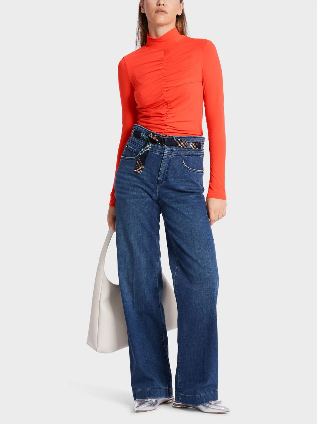 Marc Cain t-shirt rolkraag-alg.: 87% polyamide, 13% elastaan-DAMES TOPS & BLOUSES-Rood