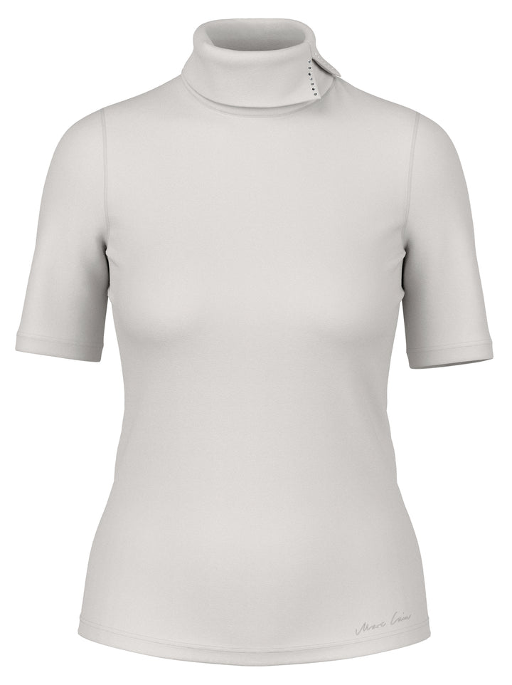 Marc Cain T-shirt van Katoenstretch – Grijs-95% katoen, 5% elastaan-DAMES TOPS & BLOUSES-Grijs