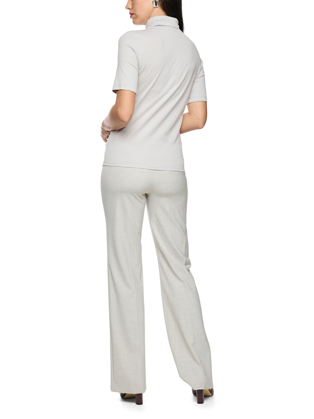 Marc Cain T-shirt van Katoenstretch – Grijs-95% katoen, 5% elastaan-DAMES TOPS & BLOUSES-Grijs