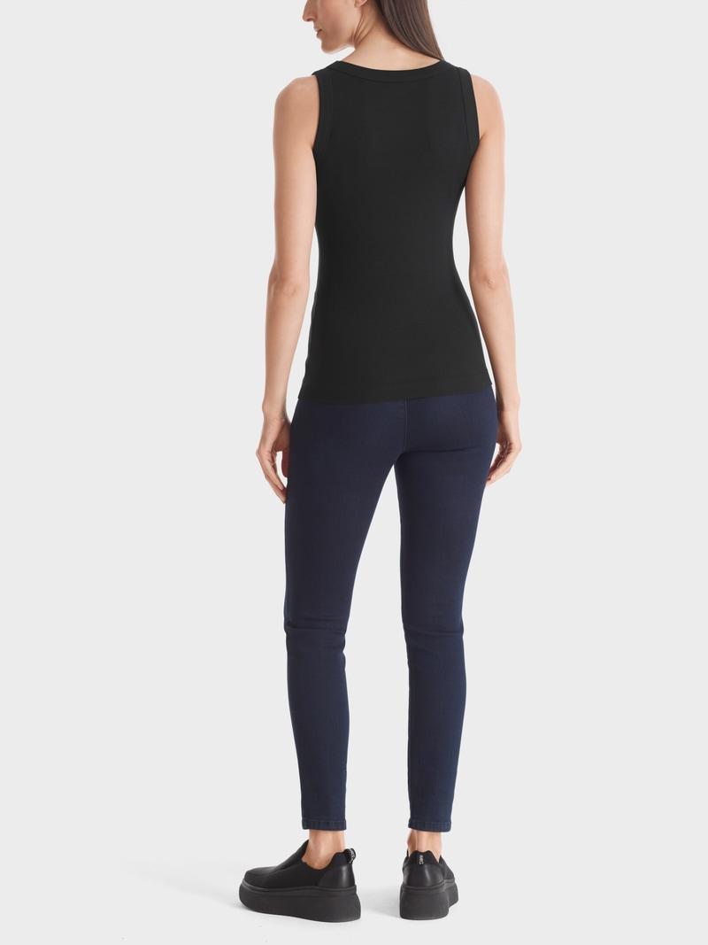Marc Cain tanktop-94% katoen, 6% elastaan-DAMES TOPS & BLOUSES-Zwart