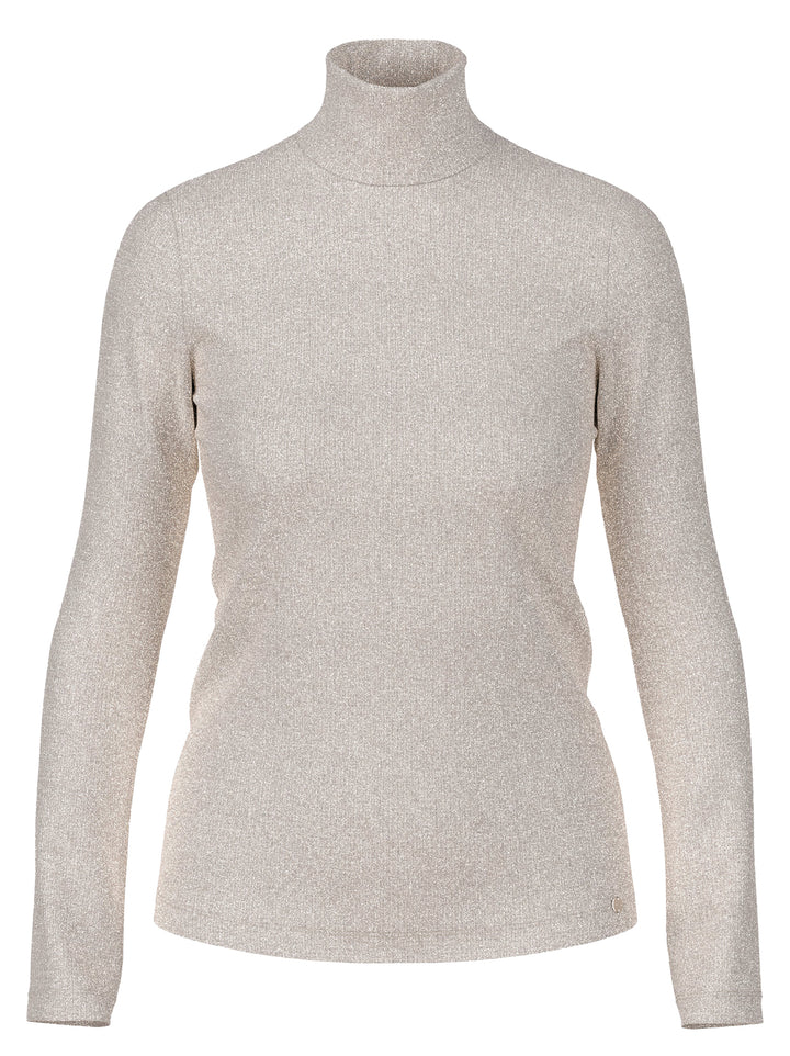 Marc Cain Top – Beige-66% polyester, 17% metal. polyester, 15% polyamide, 2% elastaan-DAMES TOPS & BLOUSES-Beige
