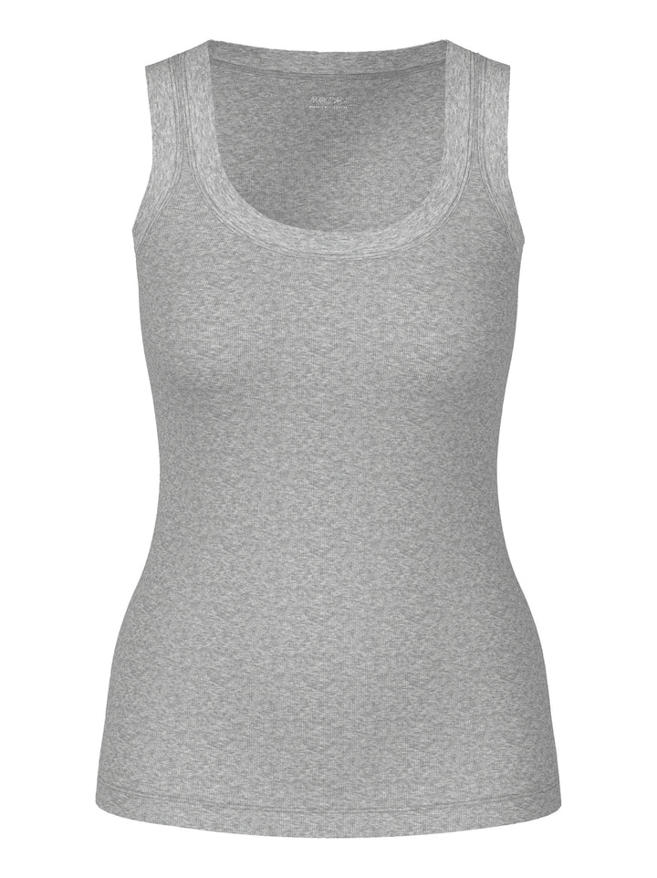 Marc Cain top – Grijs-94% katoen, 6% elastaan-DAMES TOPS & BLOUSES-Grijs