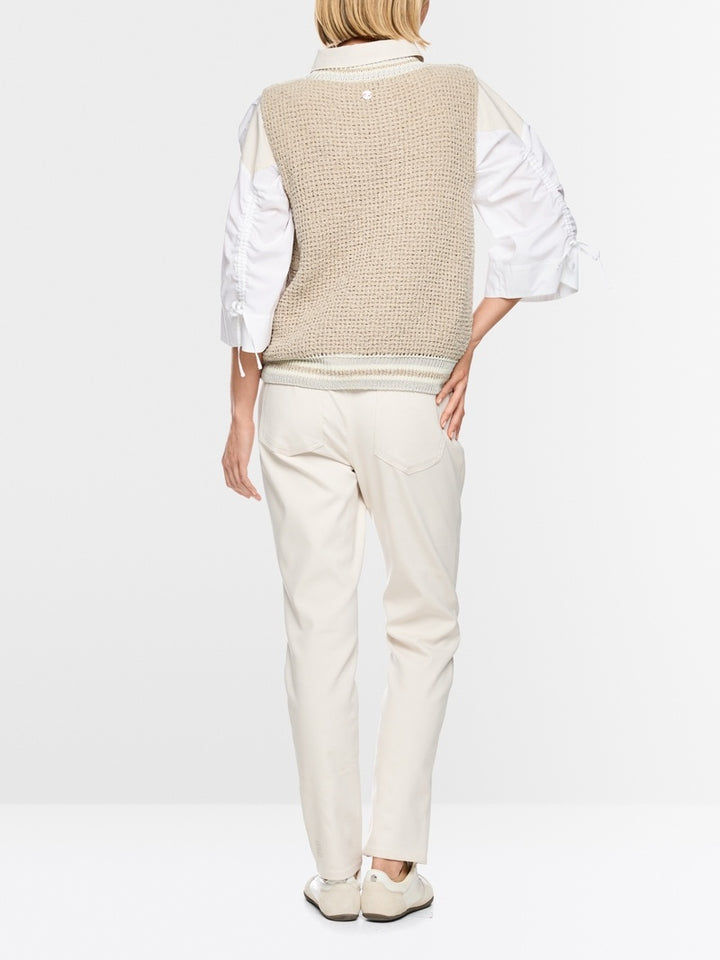 Marc Cain Top Knitted in Germany – Room-83% katoen, 17% polyamide<br />Band: 44% katoen, 31% viscose, 14% wol, 8% polyami