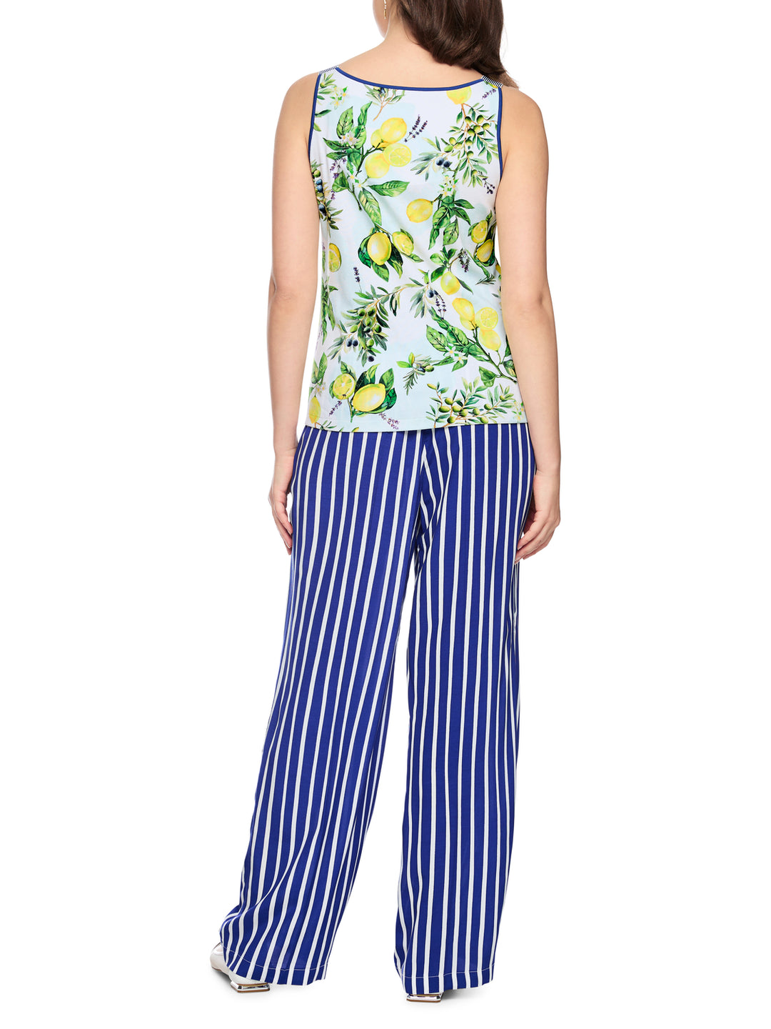 Marc Cain Top van stretchkatoen met citroenprint-94% katoen, 6% elastaan-DAMES TOPS & BLOUSES-Wit
