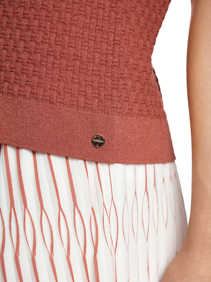 Marc Cain Top van viscose - Rood-68% viscose, 32% polyamide-DAMES TOPS & BLOUSES-Rood