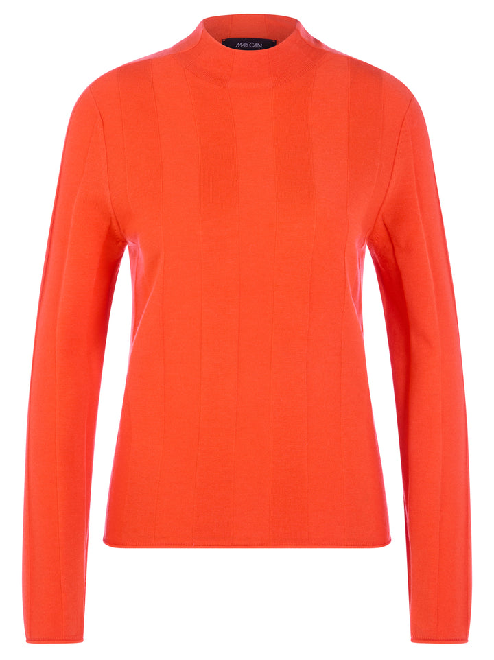 Marc Cain Trui met Opstaande Kraag – Oranje-75% wol, 20% polyester, 5% kasjmier-DAMES TRUIEN & VESTEN-Oranje