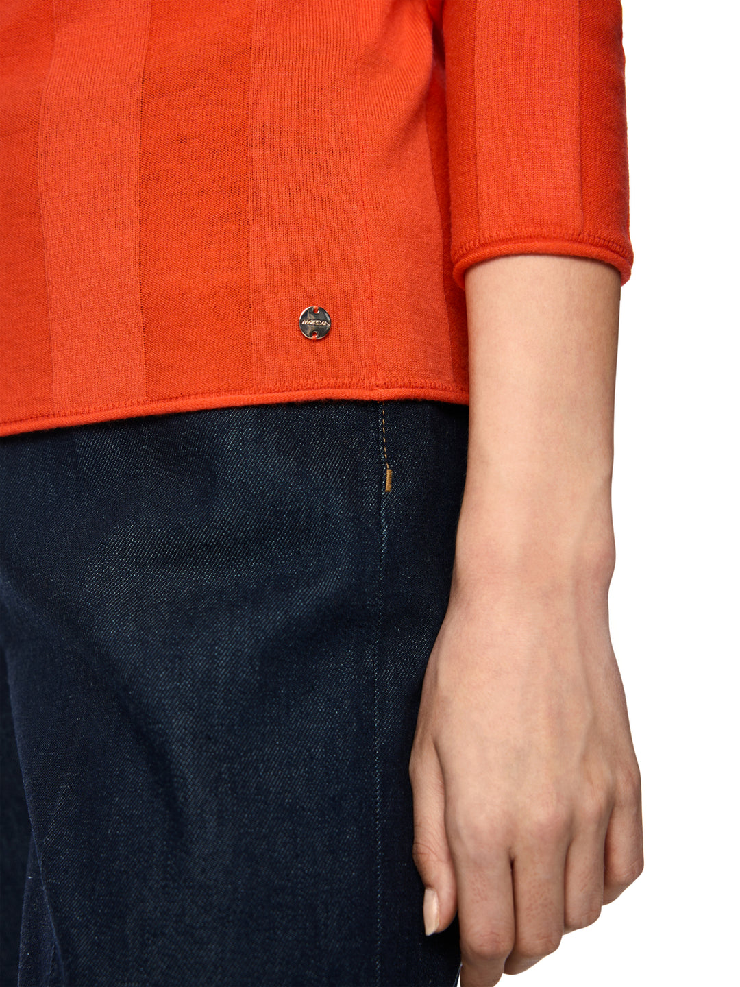Marc Cain Trui met Opstaande Kraag – Oranje-75% wol, 20% polyester, 5% kasjmier-DAMES TRUIEN & VESTEN-Oranje