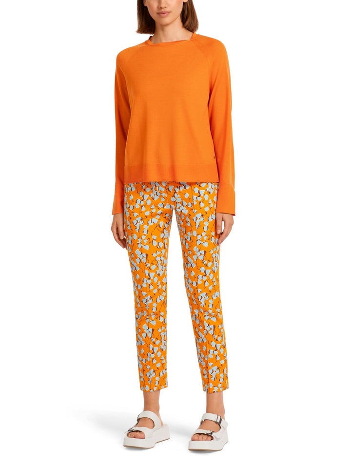 Marc Cain trui met splitten-100% scheerwol-DAMES TRUIEN & VESTEN-Oranje