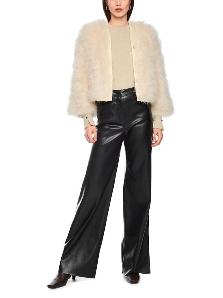 Marc Cain WARRI Pantalon Wide Fit – Zwart-100% polyester-DAMES BROEKEN-Zwart