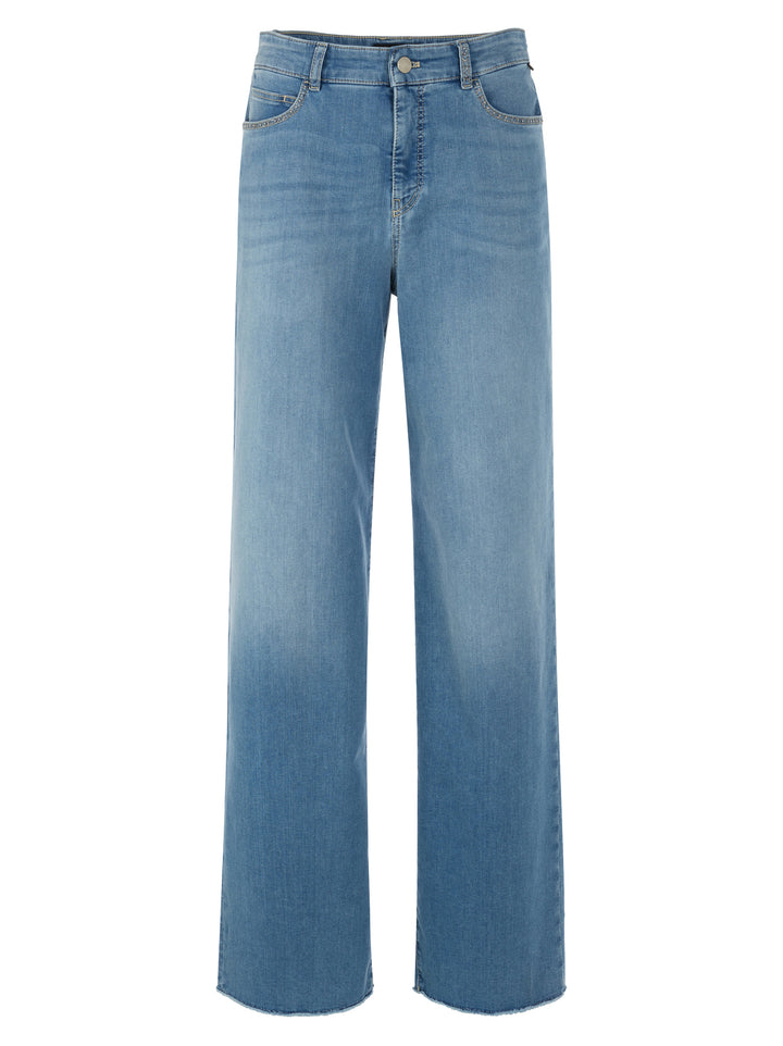 Marc Cain – WARRI Wide Cut Jeans-78% katoen, 20% polyester, 2% elastaan-DAMES BROEKEN-Blauw