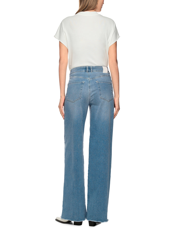 Marc Cain – WARRI Wide Cut Jeans-78% katoen, 20% polyester, 2% elastaan-DAMES BROEKEN-Blauw