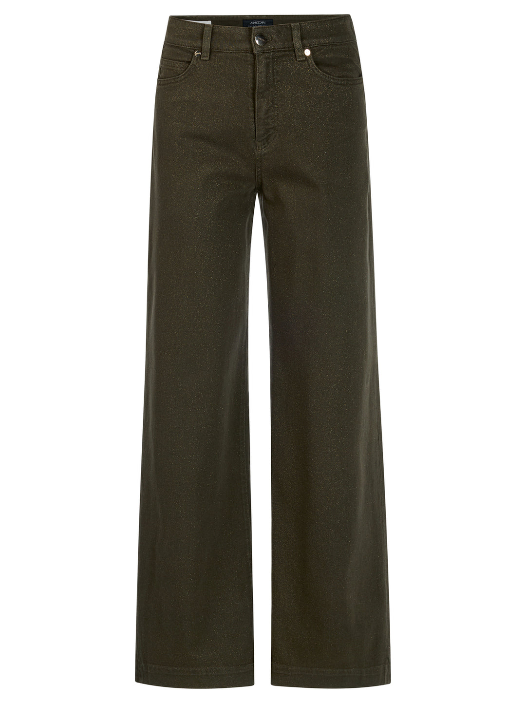 Marc Cain WARRI Wide Leg Jeans Glitters – Groen-98% katoen, 2% elastaan-DAMES BROEKEN-Groen