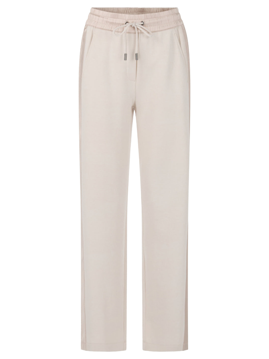 Marc Cain WASHINGTON broek met satijndetail – Room-88% katoen, 8% polyester, 4% elastaan<br />Inzetstuk: 98% polyester, 2