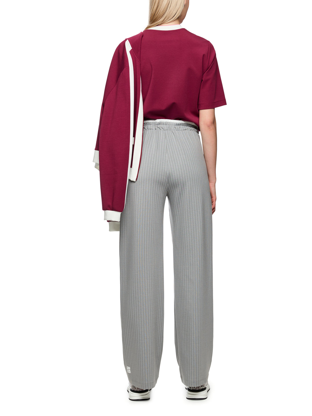 Marc Cain WASHINGTON pantalon – Grijs-60% viscose, 36% polyamide, 4% elastaan-DAMES BROEKEN-Grijs