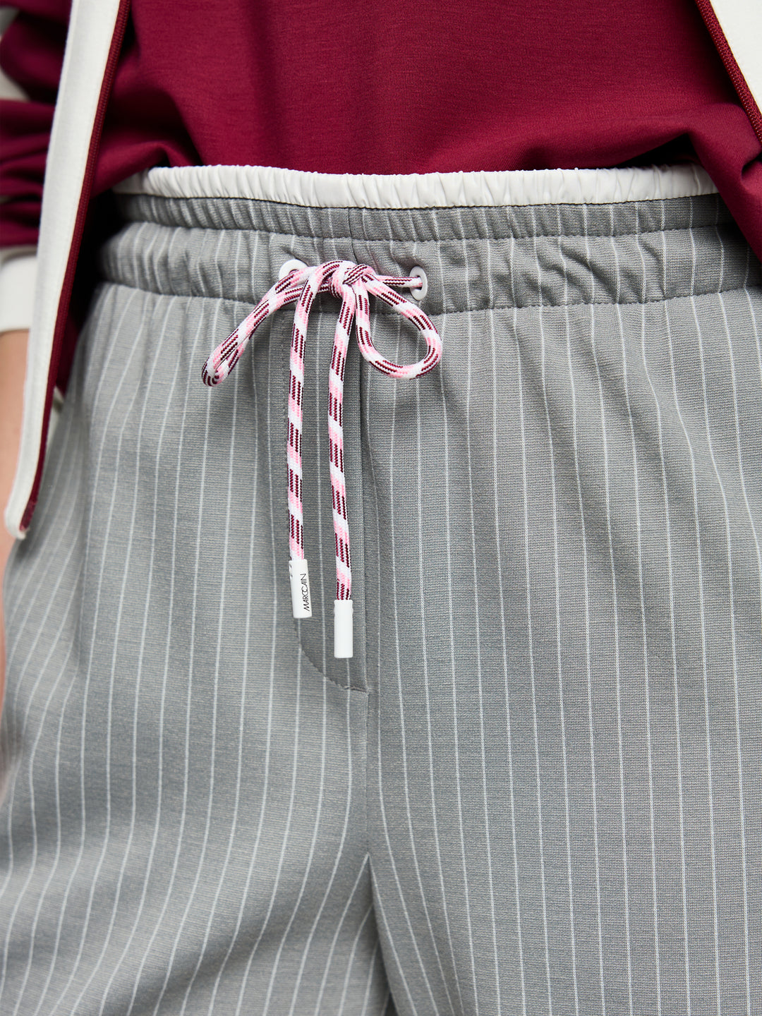 Marc Cain WASHINGTON pantalon – Grijs-60% viscose, 36% polyamide, 4% elastaan-DAMES BROEKEN-Grijs