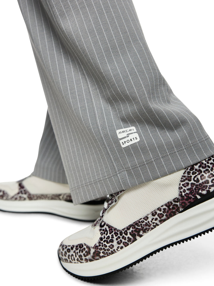 Marc Cain WASHINGTON pantalon – Grijs-60% viscose, 36% polyamide, 4% elastaan-DAMES BROEKEN-Grijs