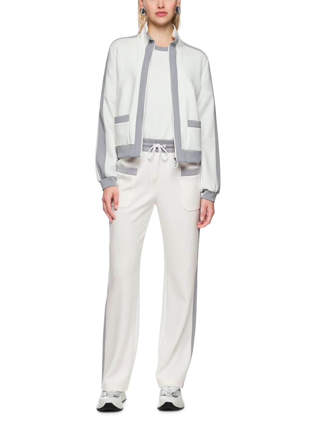 Marc Cain WASHINGTON pantalon – Wit-47% polyamide, 44% viscose, 9% elastaan-DAMES BROEKEN-Wit