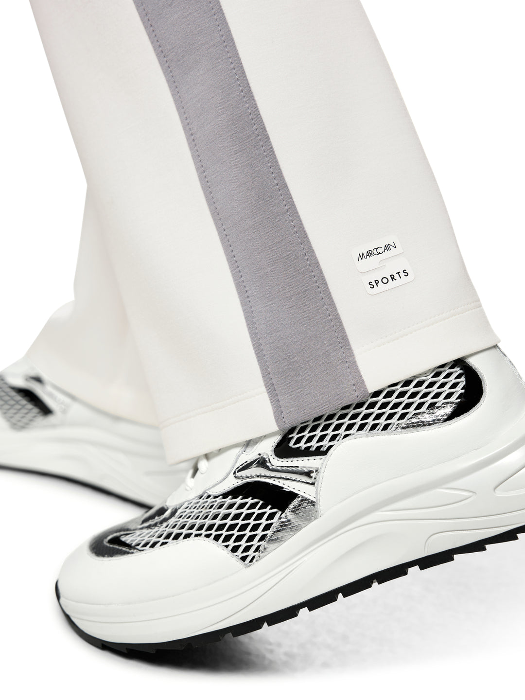 Marc Cain WASHINGTON pantalon – Wit-47% polyamide, 44% viscose, 9% elastaan-DAMES BROEKEN-Wit