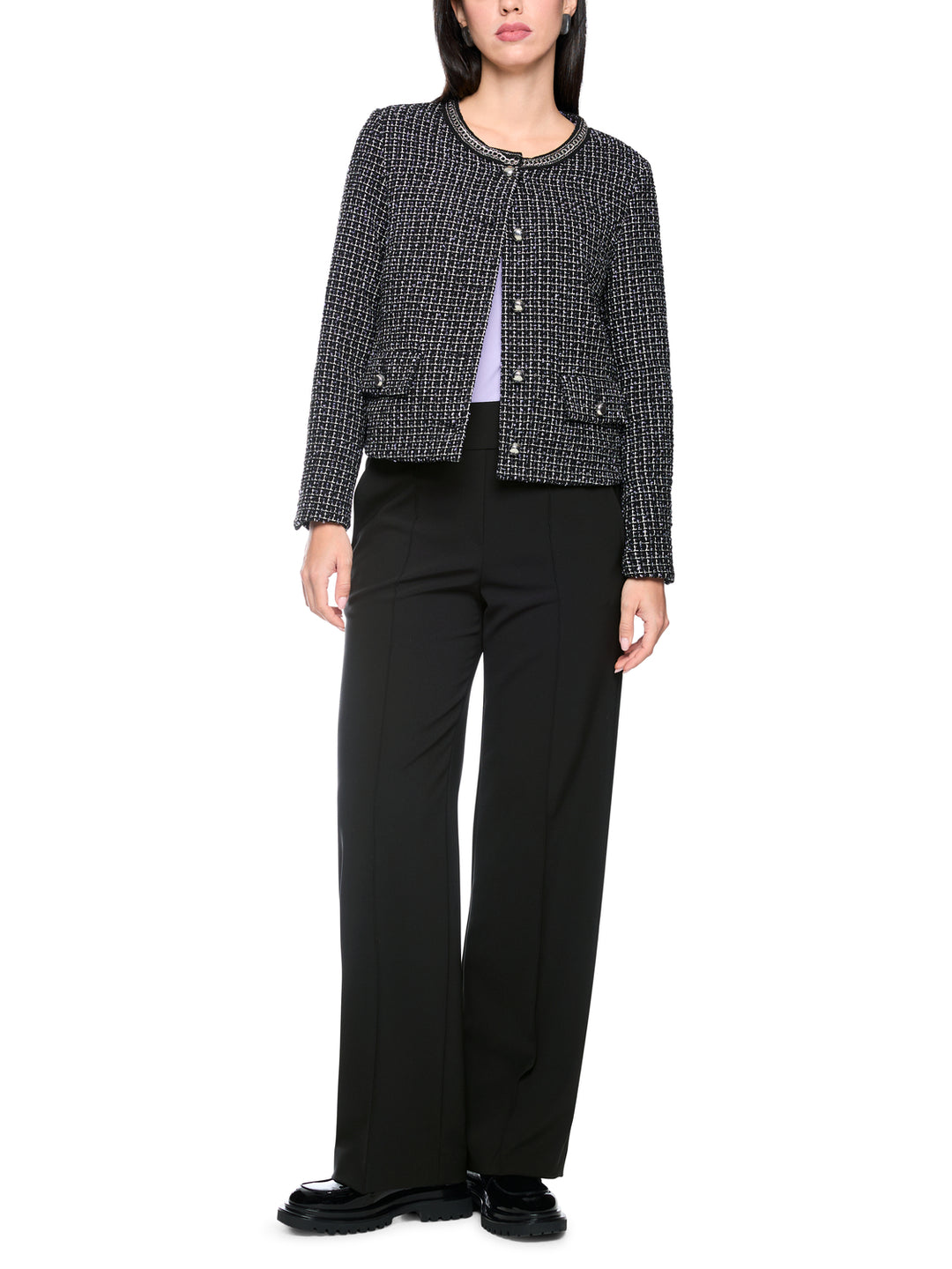 Marc Cain WASHINGTON Pantalon – Zwart-90% polyester, 10% elastaan-DAMES BROEKEN-Zwart