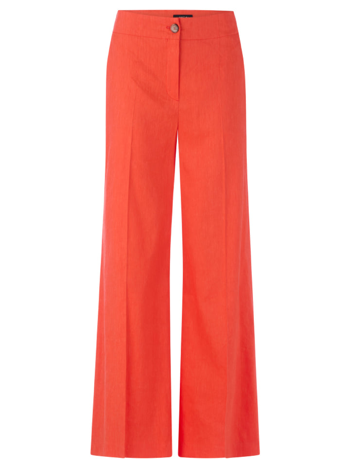 Marc Cain WAUKEE broek van linnen-viscose-62% linnen, 35% viscose, 3% elastaan-DAMES BROEKEN-Oranje