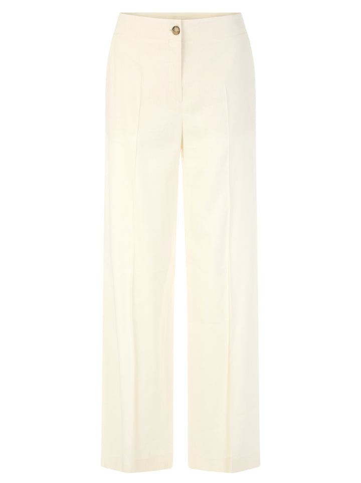 Marc Cain WAUKEE broek van linnen-viscose – Room-62% linnen, 35% viscose, 3% elastaan-DAMES BROEKEN-Room
