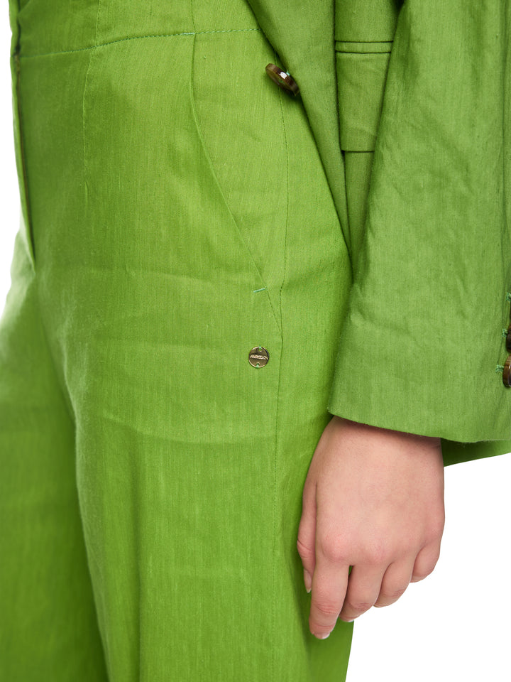Marc Cain Waukee Pantalon – Groen-62% linnen, 35% viscose, 3% elastaan-DAMES BROEKEN-Groen