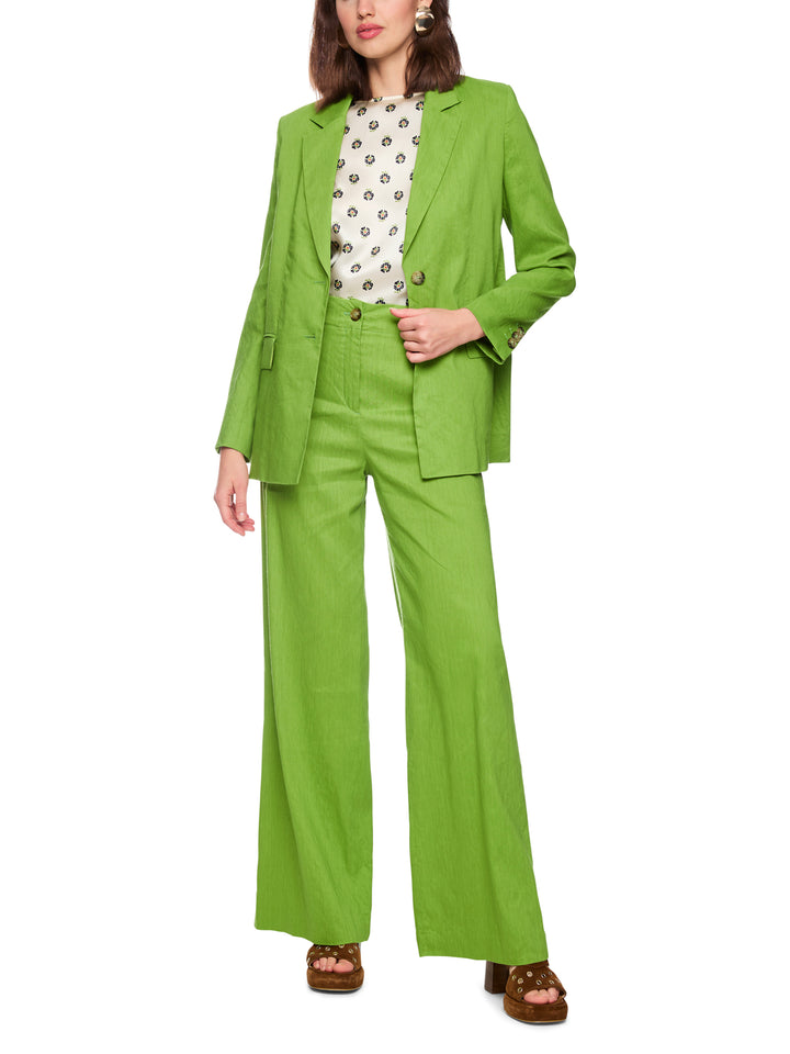 Marc Cain Waukee Pantalon – Groen-62% linnen, 35% viscose, 3% elastaan-DAMES BROEKEN-Groen