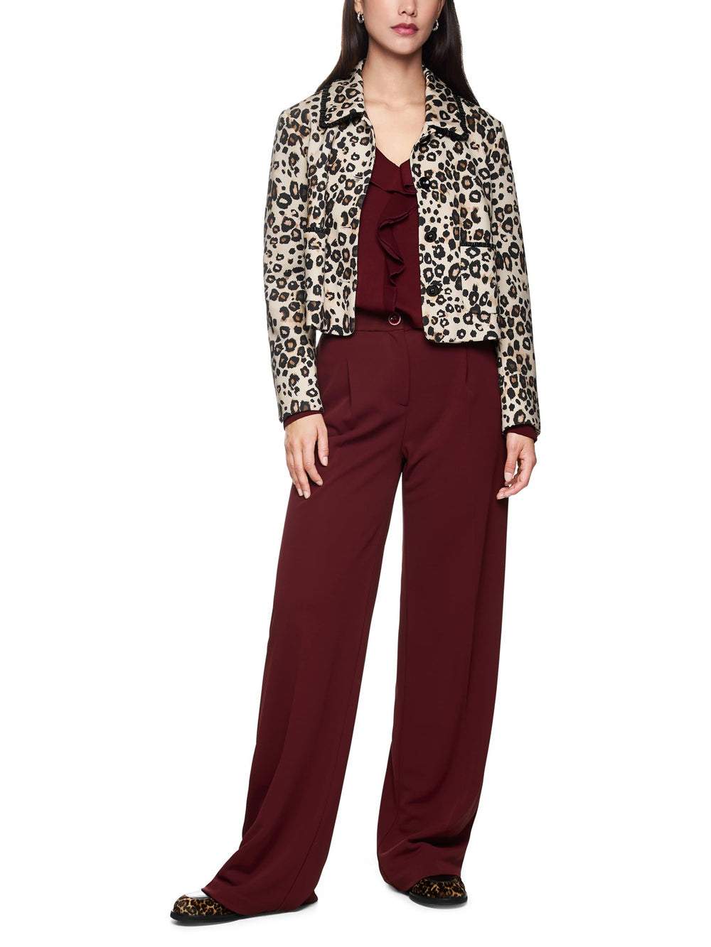 Marc Cain Wichita Wide‑Fit Pantalon – Rood-100% viscose-DAMES BROEKEN-Rood