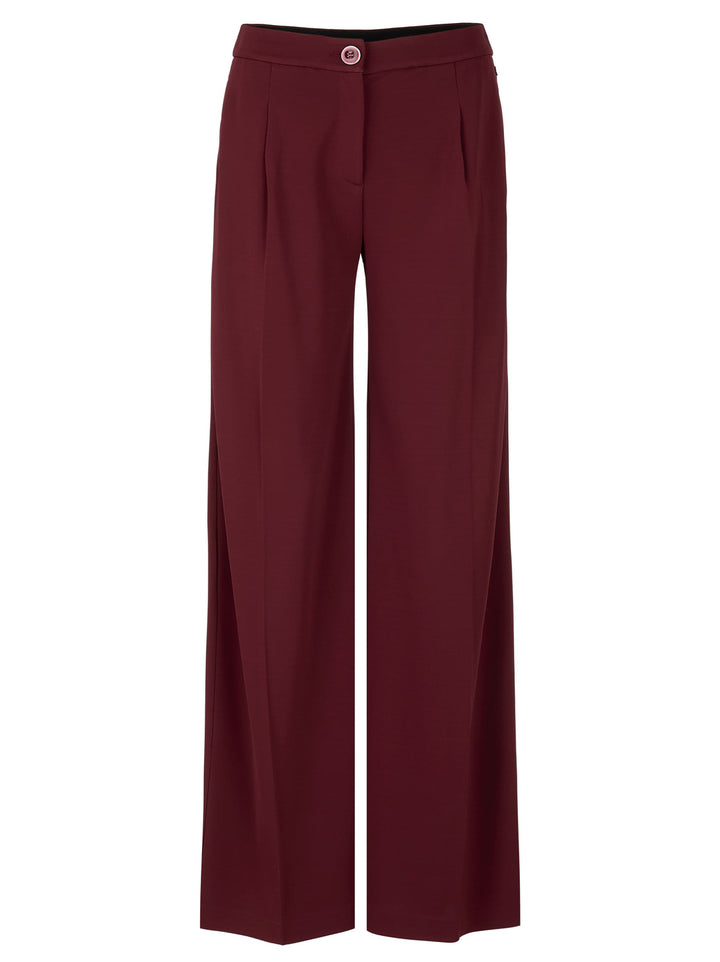 Marc Cain Wichita Wide‑Fit Pantalon – Rood-100% viscose-DAMES BROEKEN-Rood